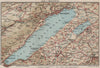 LAKE OF/LAC DE NEUCHÂTEL. Switzerland. Neuchatel Fribourg Yverdon 1930 old map