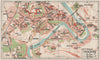 FRIBOURG. Vintage town city map plan. Switzerland 1930 old vintage chart