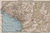 VEVEY & MONTREUX ENVIRONS. Lac Leman. Lake Geneva. Vintage map Switzerland 1930