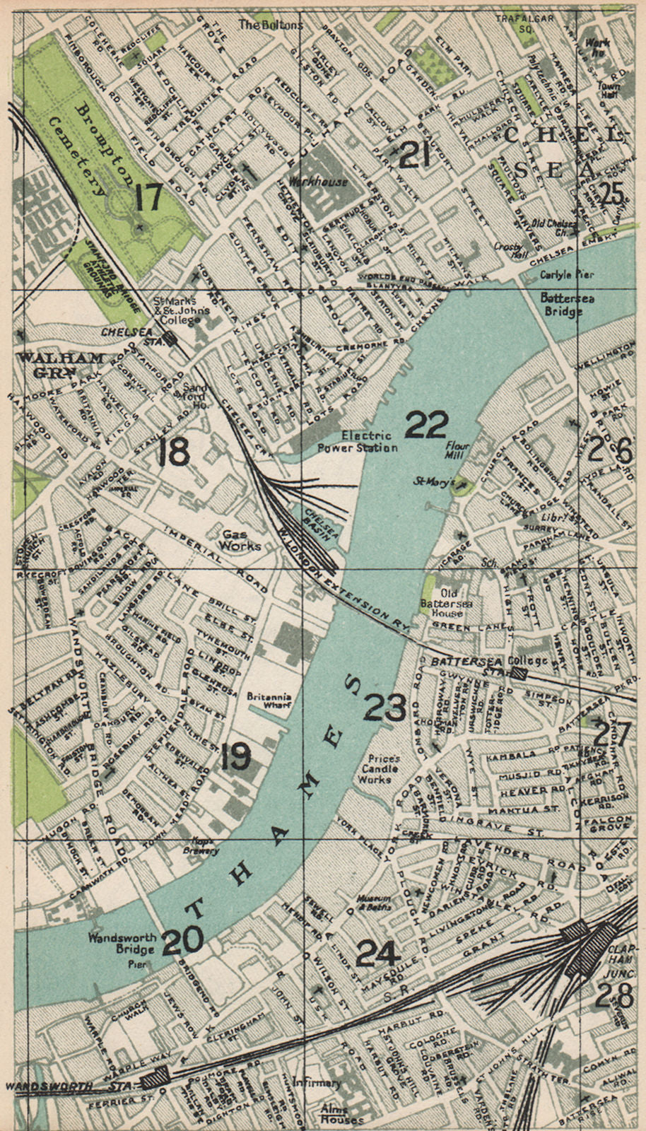 LONDON SW. Walham Green Chelsea Brompton Clapham Junction Wandsworth ...