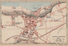 THONON-LES-BAINS. Vintage town city map plan. Haute-Savoie 1920 old