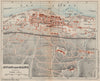 EVIAN-LES-BAINS. Vintage town city map plan. Haute-Savoie 1920 old antique