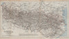 PYRÉNÉES PYRENEES. Roads. Vintage map plan. France Spain 1907 old antique
