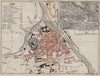 FOIX. Vintage town city map plan. Inset environs. Ariège 1907 old antique