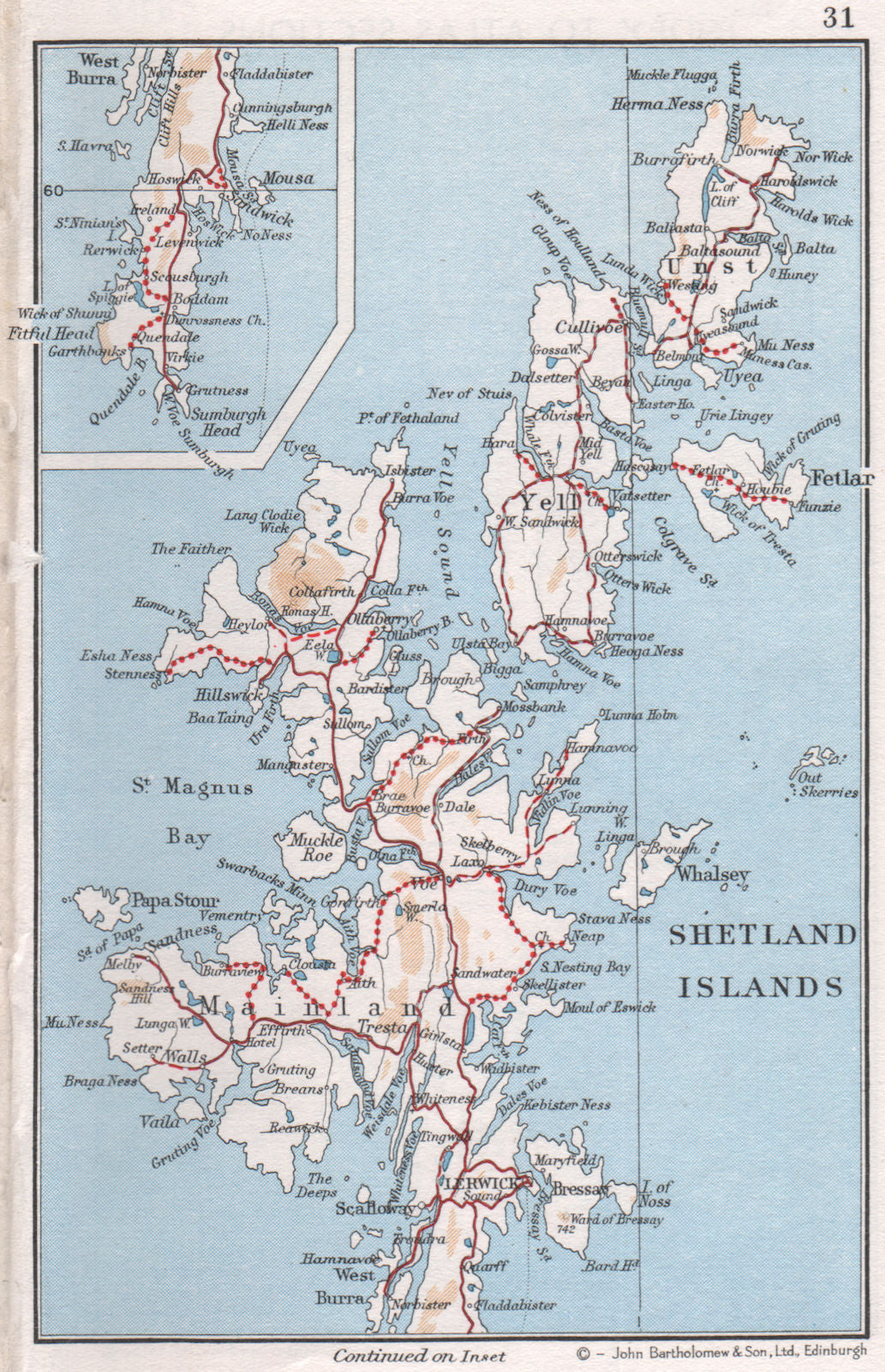 SHETLAND ISLANDS. Vintage map plan. Lerwick Fetlar Yell Unst. Scotland ...