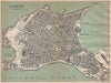 CADIZ. Vintage town city map plan. Spain 1899 old antique chart
