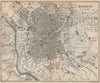 MADRID. Vintage town city map plan. Spain 1899 old antique chart