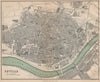 SEVILLE SEVILLA. Vintage town city map plan. Spain 1899 old antique chart