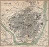 TOLEDO. Vintage town city map plan. Spain 1899 old antique chart