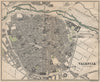 VALENCIA. Vintage town city map plan. Spain 1899 old antique chart