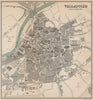 VALLADOLID. Vintage town city map plan. Spain 1899 old antique chart