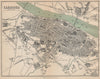 ZARAGOZA. Vintage town city map plan. Spain 1899 old antique chart