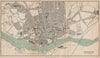 OPORTO. Vintage town city map plan. Portugal 1899 old antique chart