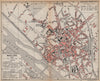 MOULINS. Vintage town city map plan. France. Auvergne 1909 old antique