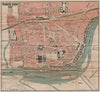 VICHY. Vintage town city map plan. Allier. Auvergne 1909 old antique chart