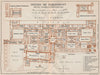 HOUSES OF PARLIAMENT (PALACE OF WESTMINSTER) . Vintage map plan. London 1922