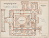 BRITISH MUSEUM. Ground floor vintage map plan. London 1922 old antique