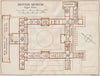 BRITISH MUSEUM. Upper floor vintage map plan. London 1922 old antique