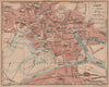 CAEN. Vintage town city map plan. Calvados 1926 old vintage chart