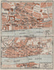 BLOIS. Centre ville & plan d'ensemble. Vintage town city map. Loir-et-Cher 1926