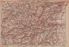 VOSGES.St Dié Remiremont Gérardmer La Schlucht Colmar.Haut-Rhin.Alsace 1922 map