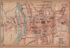 SENS. Vintage town city ville map plan carte. Yonne 1922 old antique chart