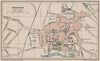 HEREFORD. Vintage town city map plan. Herefordshire 1922 old antique chart