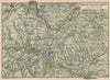 BRECON BEACONS. Vintage map. Abergavenney Builth Wells. Black Mountain 1922