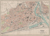 SWANSEA. Vintage town city map plan. Wales 1922 old antique chart