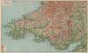SOUTH WALES. Pembroke Cardigan Carmarthen Glamorgan Monmouth Brecknock 1922 map