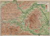 BRECON BEACONS. Vintage map. Abergavenney Builth Wells. Black Mountain 1926