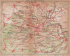 FORÊT DE FONTAINEBLEAU. Vintage map plan. Seine-et-Marne 1922 old antique