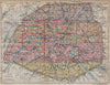 PARIS INDEX MAP. Metropolitain. Plan d'assemblage. Vintage map plan. Paris 1922