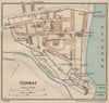 CONWY CONWAY. Vintage town city map plan. Wales 1936 old vintage chart