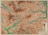SNOWDON DISTRICT. Vintage map plan. Llanberis. Glyder fawr fach. Wales 1936