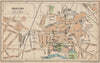 HEREFORD. Vintage town city map plan. Herefordshire 1936 old vintage chart