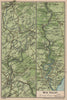 WYE VALLEY. Vintage map plan. Ross-on-Wye Monmouth Chepstow Tintern. Wales 1936