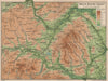 BRECON BEACONS. Vintage map. Abergavenny Builth Wells. Black Mountain 1936