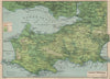 GOWER PENINSULA. Vintage map plan. Swansea Llanelly Mumbles. Wales 1936