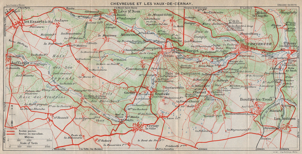 CHEVREUSE & LES VAUX-DE-CERNAY. Auffargis Boullay-les-Troux. Yvelines 1927 map