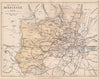 MIDDLESEX. Antique county map. Railways roads. London. PHILIP 1882 old