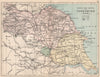 YORKSHIRE NORTH & EAST RIDINGS. County map. Railways constituencies. PHILIP 1882