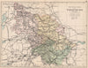 YORKSHIRE WEST RIDING. County map. Railways canals. Constituencies. PHILIP 1882
