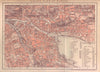 ZURICH. Vintage town plan. Switzerland. THOMAS COOK 1900 old antique map chart