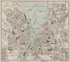 GENEVA GENÈVE GENF. Vintage city town plan. Switzerland. THOMAS COOK 1900 map