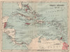 BRITISH WEST INDIES. Showing British Islands/colonies. Caribbean 1914 old map