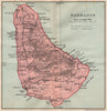 BARBADOS. Vintage map. West Indies Caribbean 1914 old antique plan chart
