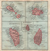 WEST INDIES. Dominica St Kitts Antigua St Lucia Montserrat 1914 old map