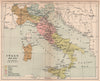 ITALY 1815-1859. Sardinia Parma Two Sicilies Tuscany Papal States Lucca 1910 map
