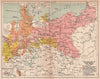 GROWTH OF PRUSSIA FROM 1815. Acquisitions William I II. Losses 1910 old map
